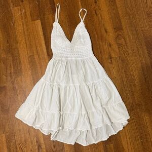 White Crochet Mini Dress